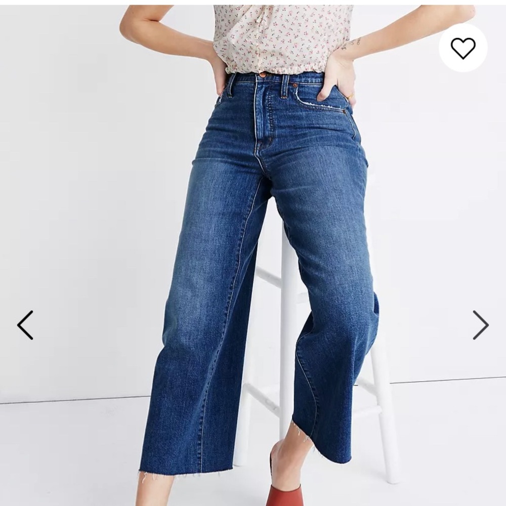 Wide-Leg madewell jeans with distressed hem